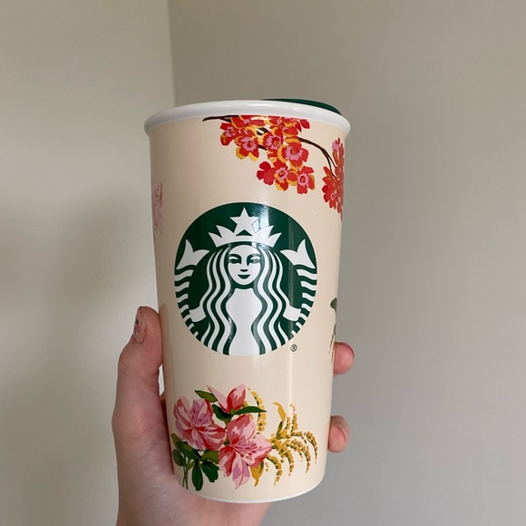 Starbucks Ban.do Holiday 2018 Floral 12 Oz Ceramic Travel Mug